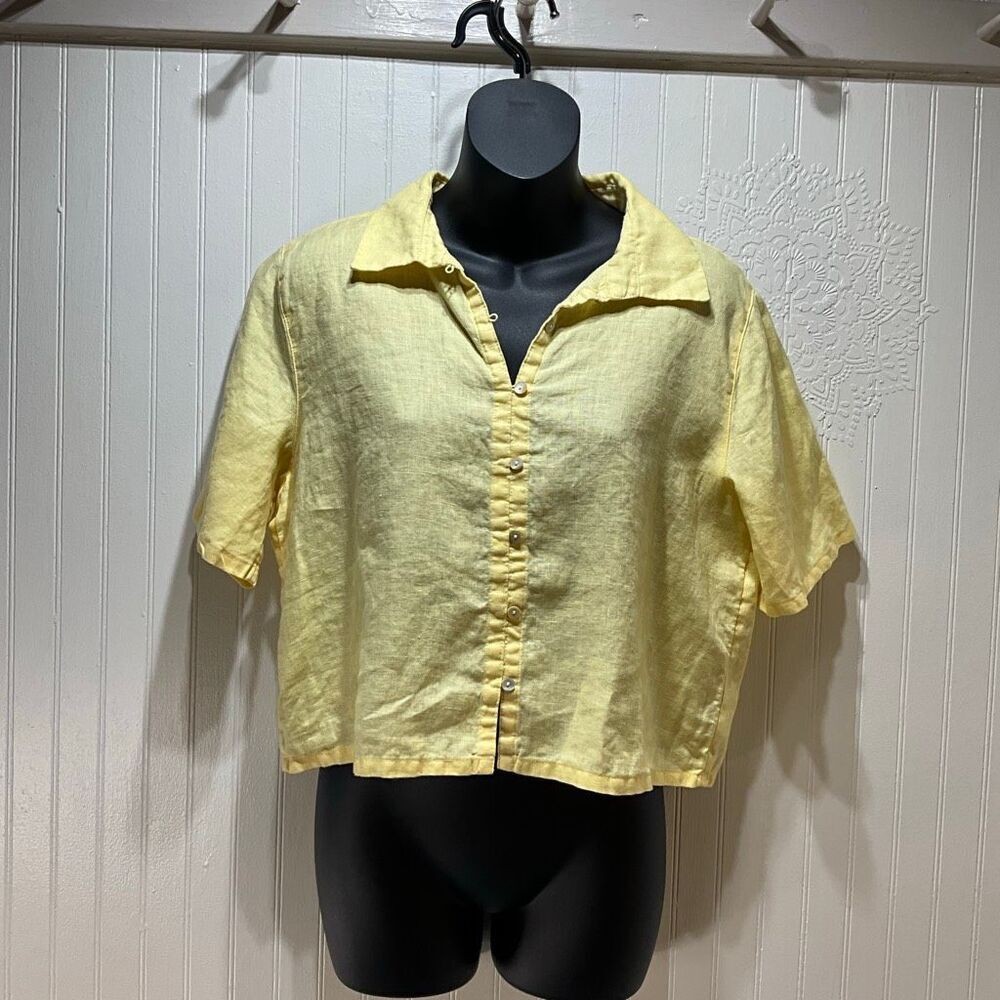 CALYPSO St. Barth 100% Linen Crop Top